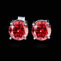 Ashabell Red Moissanite S925 Sterling Silver Diamond Earrings for Men and Women Trendy American Hiphop Moissanite Earrings