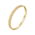 Latest 18K Gold Plated Stainless Steel Jewelry Oval Ripple Droplet Shape Bangles With Zircon Gift Accessories Bracelet B232387