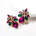 JLE10390 Fashion Teardrop Crystal Earrings Women Crystal Stud Earrings Jewelry
