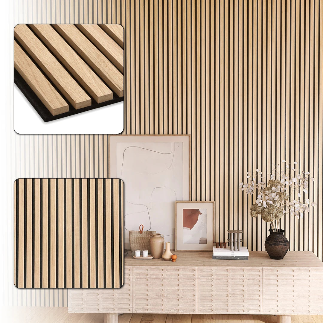 Kasaro Sound Proof Oak Akupanel Eco-Friendly Acoustic 3D Fluted MDF Acoustic Wall Panel for Home Decor