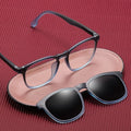 95916 2 I 1 Clip on Double-Colors Frame Anti-blue Light Protection Magnetic Polarized Lens Sunglasses for Men and Women 2025