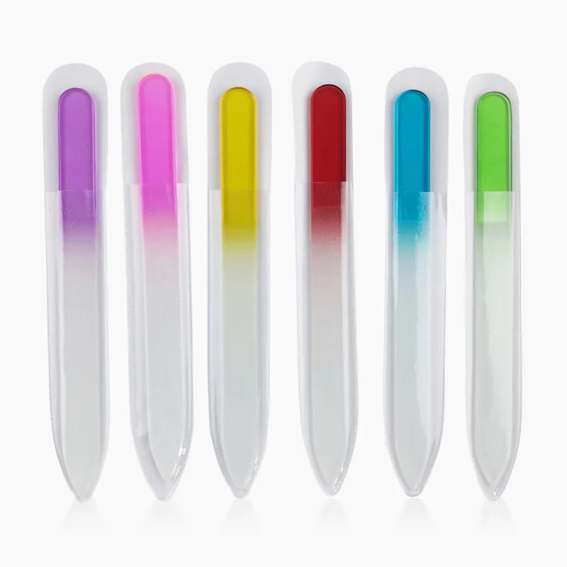 Professional Double Sided Glass Nail File Washable for Nail Art and Care Metal Alternative with Emery Boards
