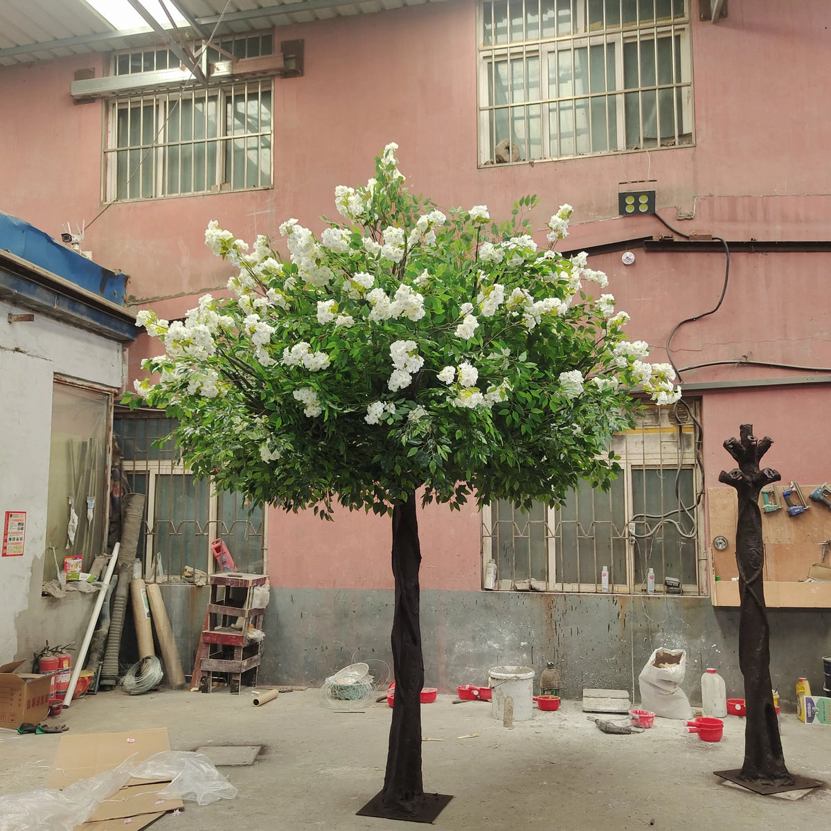 JCF119 White Fake Japanese Cherry Blossom Tree Wedding Decoration Table Centerpiece Artificial Tree Plant