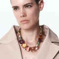 2023 New ZA Candy Color Transparent Resin Choker Necklace Jewelry Women Indian Statement Big Bib Acrylic Necklace Earring Set