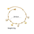 Wholesale Personalized Gold Plated Stainless Steel Shell Pearl Anklet Ocean Style Beach Beads Jewelry for Women Gift