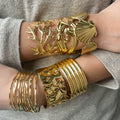 2025 Dainty 18k Gold Plated Stainless Steel Bracelet Open Bracelet Adjustable Bracelet for Women and Girls