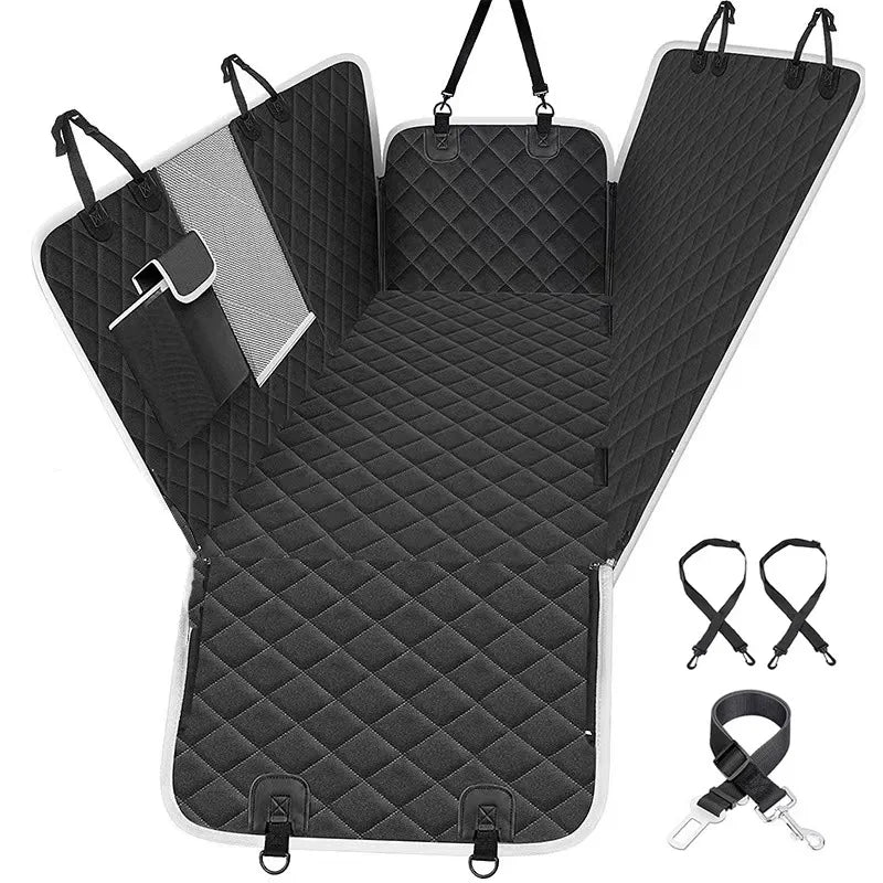 Dog Car Seat CoverWaterproof with Mesh Window and Storage PocketDurable Scratchproof Nonslip Dog Car Hammock Fits for Cars