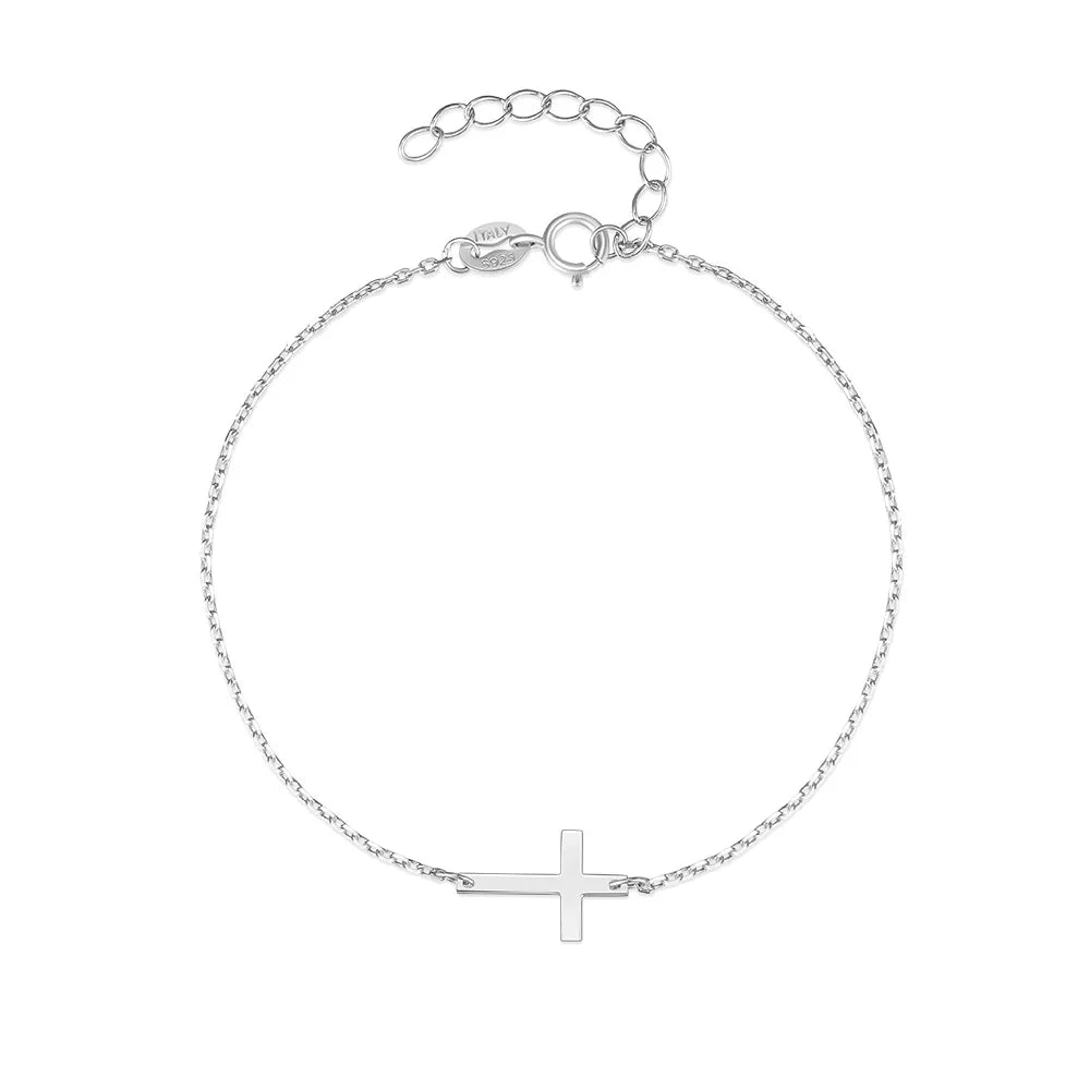 Wholesale Fashion Hot Sale 925 Sterling Silver 18K Gold Plated Cross Gold Plated Women Bracelet Suitable for Birthday Gift