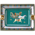 Luxury Square Ceramic Cigar Ashtray Green Portable Design with Custom Logo for Hotels and Bars Includes Gift Box