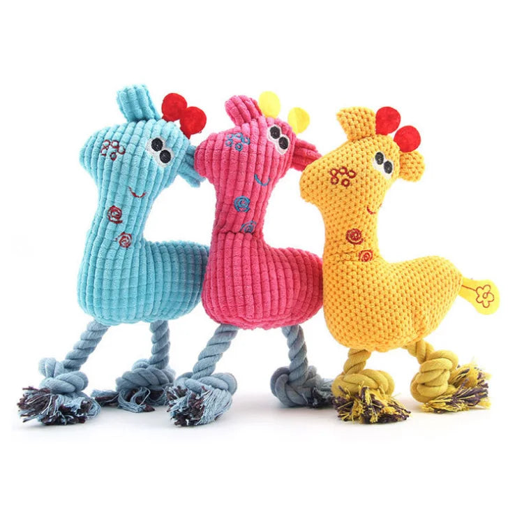 Small Dog Pet Toy Plush with Rope and Squeaker