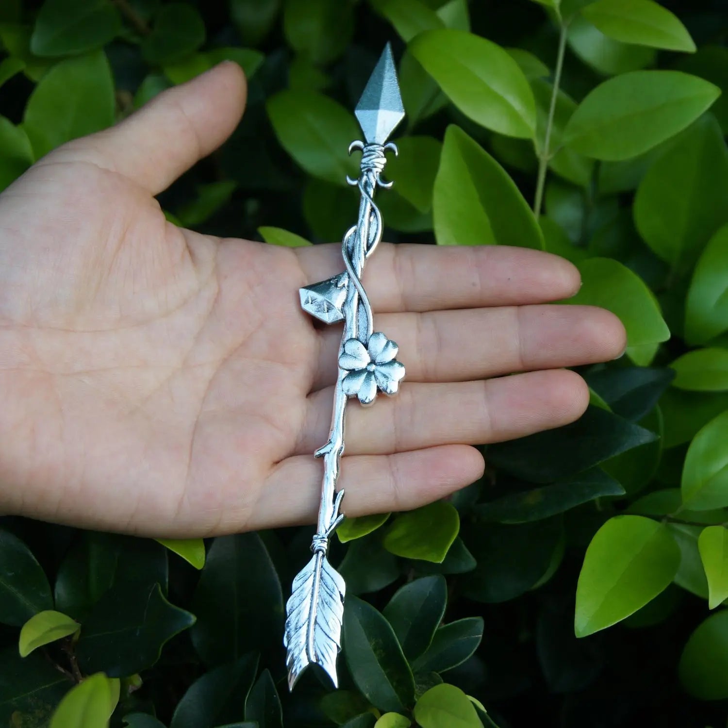 16cm Witchy Celtic Arrow Flower Diamond Witch Viking Fantasy Hair Pin SWORD Hair Stick