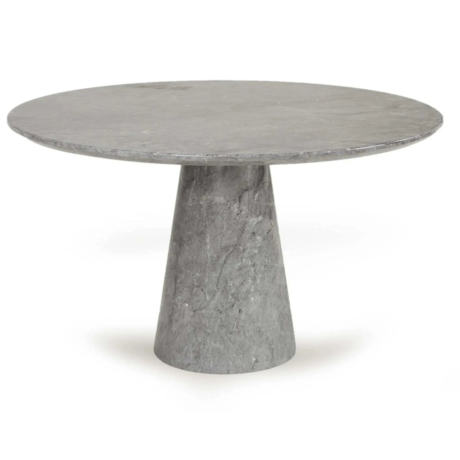Free Sample High End Restaurant bar Cafe Shop Modern Decoration Stylish Gray Marble Natural Stone Round Dining Table