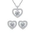 Daidan Jewelry Sets Silver Necklace and Earrings Jewelry Set Luxury 925 Cubic Zirconia White Gold Heart Jewelry Set