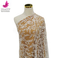 HY2006 Best Quality White Fashion Tulle Lace Beaded Fabric With Sequins Indian Lace Wedding Fabric Dress