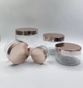 Transparent PET Plastic Cosmetic Jars with Lids 1oz to 16oz Sizes Customized Color for Body Butter Scrub Eye Cream Personal Care