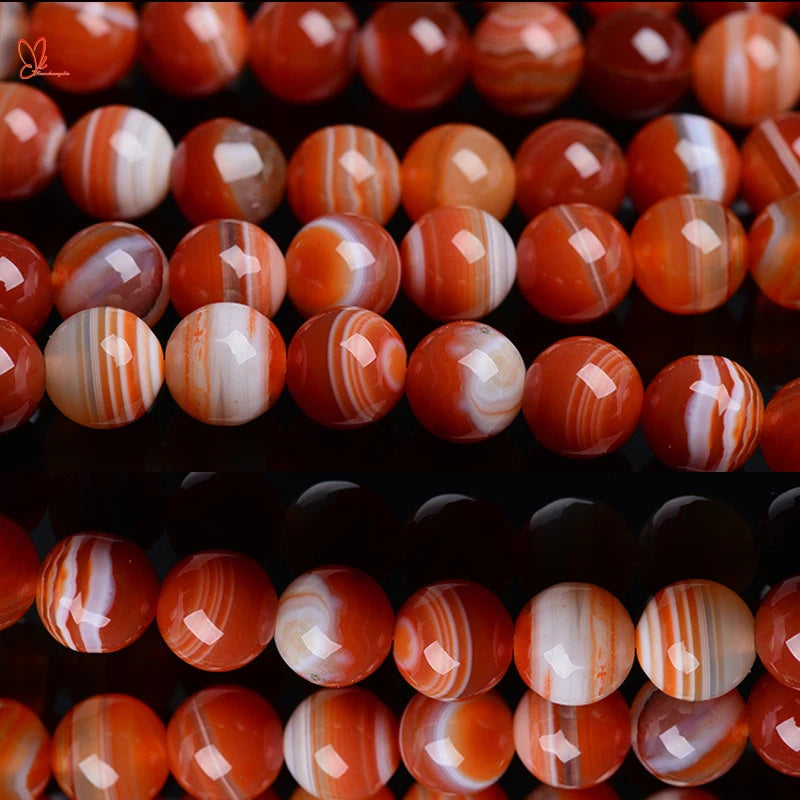 Gemstone Sardonyx Agate Round Beads for DIY Handmade Jewelry Making