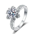 925 Sterling Silver Platinum Plated Moissanite Diamond Ring for Women Snowflake Engagement Wedding Ring Jewelry