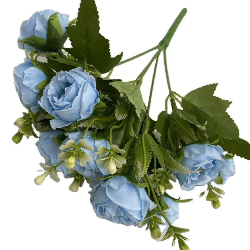 Artificial Desktop Floral Arrangement Silk Flowers Bunch for Wedding Decor