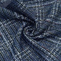 Tweed Fabric Ready Cotton Polyester Spandex Fabric Fancy Yarn Channel-style Plaid Fabric For Luxury Jacket