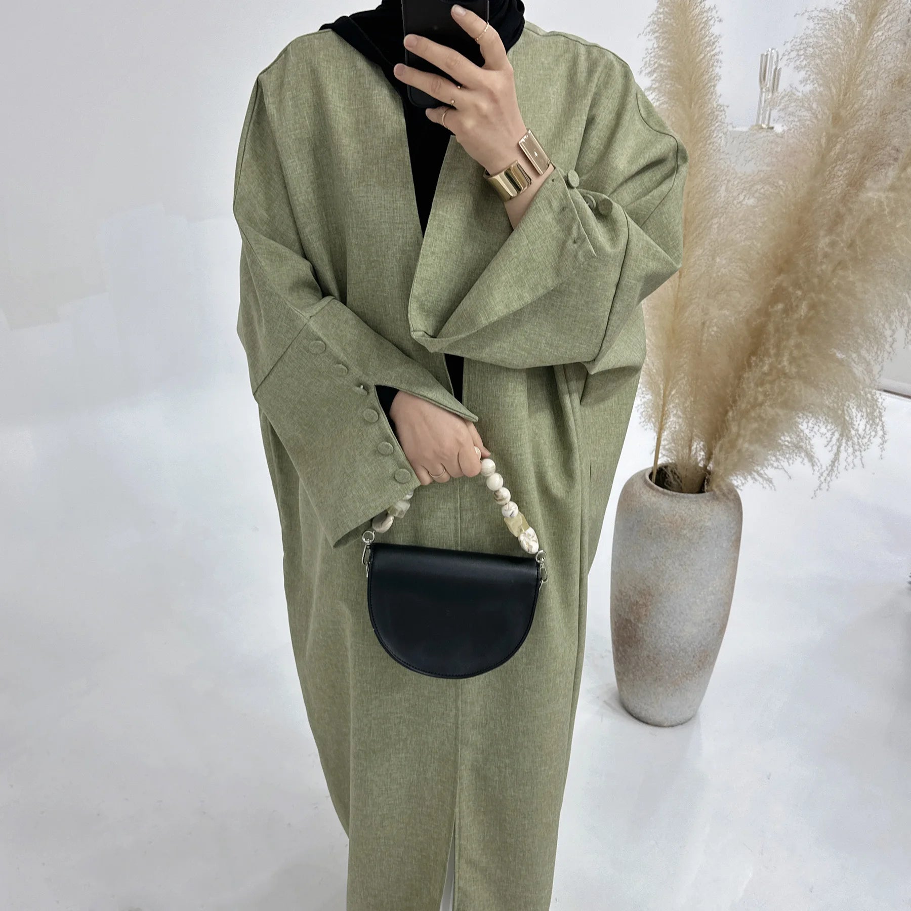 Abaya Manufacture Hot Selling Long Coats for Muslim Women Fashion Kimono Arabic Style Abaya Musulmane Femmes Robe