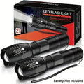 COB LED T6 Zoom Flashlight Rechargeable Aluminum Alloy Body 5 Modes Strong Self-Defense Emergency USB Charging