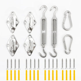 Stainless Adjustable Square 4 Corner Sun Shade Sail Hardware Kits 6mm