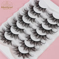 Abestyou 7pairs Full Strip Russian Fluffy Faux Mink Lashes Dramatic 5d Individual Eyelashes Wholesale Vendor Eyelash Packaging