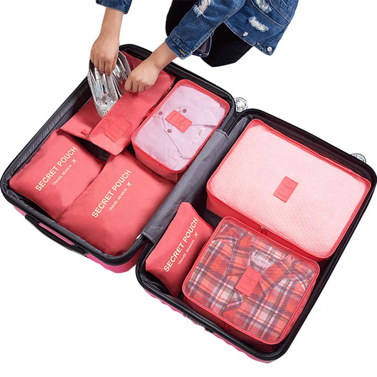 Factory 7PCS Packing Cubes for Suitcases Compression Organizer Storage Bags for Travel Luggage Packing Organizers Set for Women