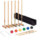 6 Palyer Outdoor Enfants Croquet Set Boules Lawn Games with Mallets Balls Wickets and a Carrying Bag