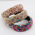 Luoyan 4.5cm Diy Wide Geometric Baroque Rhinestone Lolita Pressed Hair Accessories Curly Thick Hair Large Headband