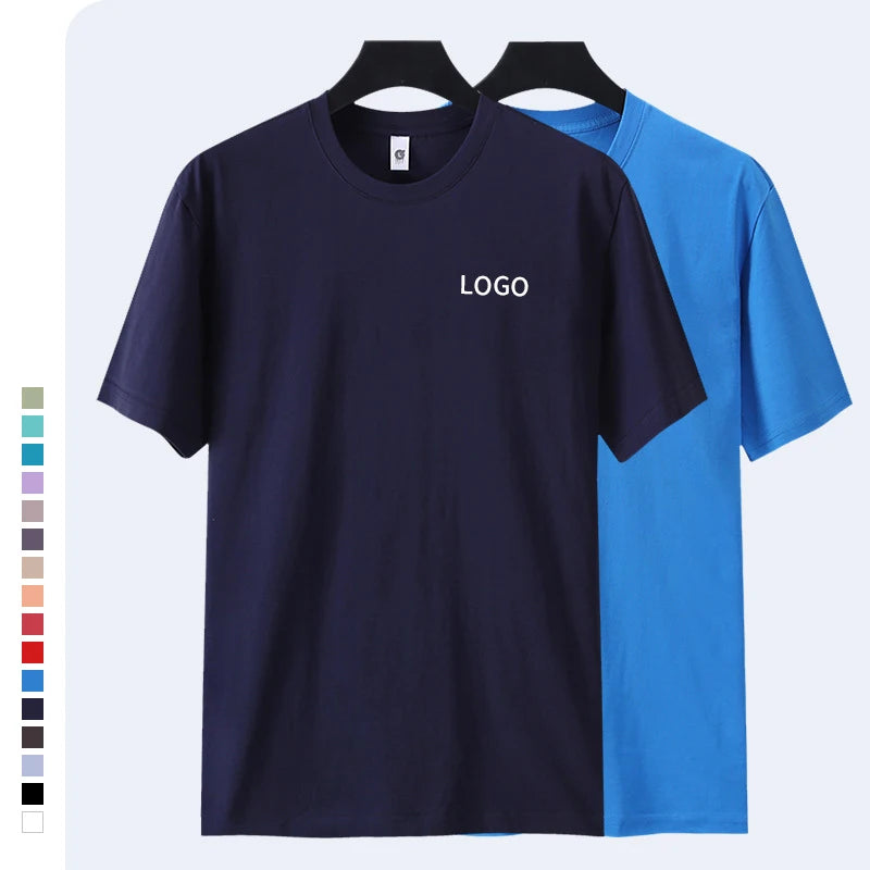 Men's Summer Half Sleeve Oversize Cotton T-Shirt Custom Logo Printed Casual Wholesale Jersey Fabric Round Neck Long Length