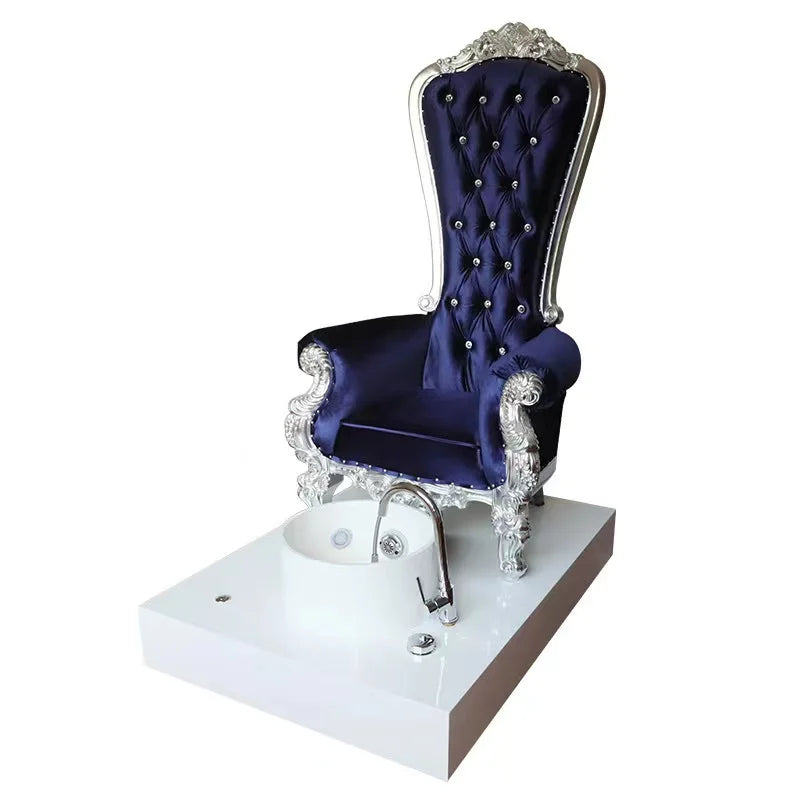 Queen Pedicure Spa Chair Royal Throne Modern Wood Design with Dust Collector Nail Salon Set