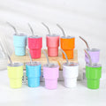 2oz Food Grade 304 Stainless Steel Tumbler Shot Glass Straw Handgrip Lid Customizable Color Logo Dishwasher Safe Modern Party