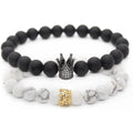 Natural Crystal Couples Necklace Crown Bracelets for Him and Her Couples Necklace Bracelets Couple Jewelry Gift