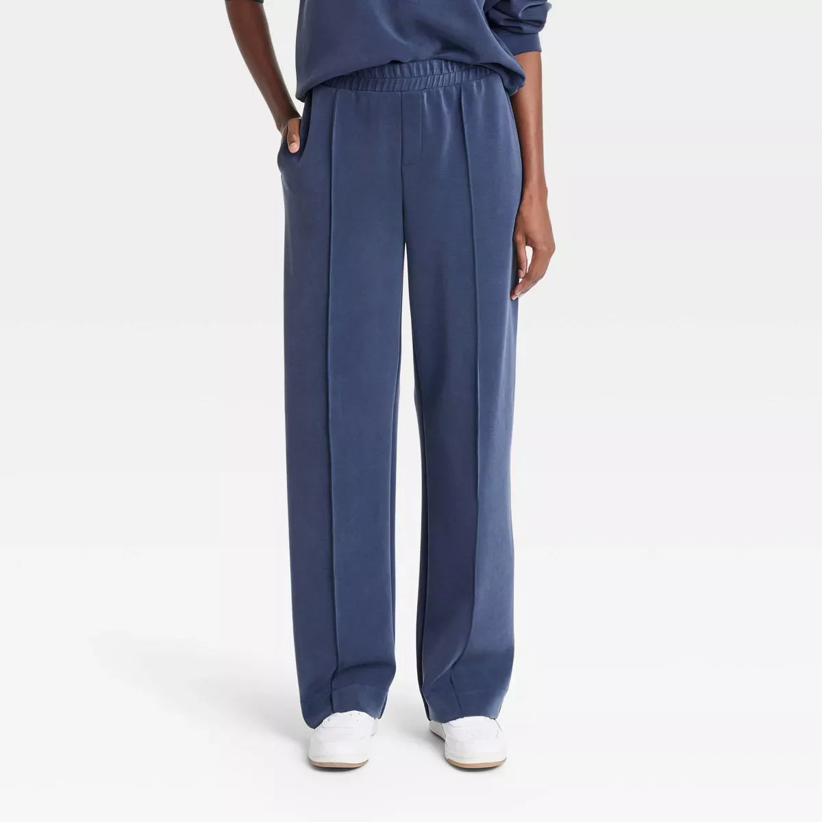 Wholesale Casual Cotton Women's High-Rise Straight Leg Full Solid Color Jogger Knit Pants for Women