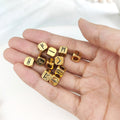 2024 Trendy Jewelry 18K Gold Plated Beads the Viking Runes Square Shape Beads for Bracelets Necklace Making Wholesale Supplies