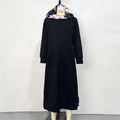 Maxi Dress Modest Cotton Plus Size Muslim Women Tunics Islamic Long Sweater Shirt Floral Back Oversize Hoodie Tops