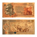 Custom Zimbabwe Paper Banknotes Gold Banknote Dollars Bank Note Bills Non-currency Collectible Paper Banknotes for Souvenir