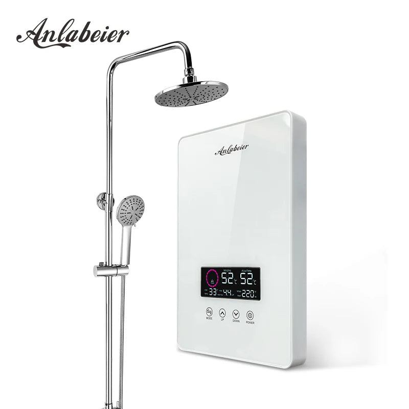 Factory Produced 8KW IPX4 Instant Shower Quickly Heating Water with LED Screen Temperature Controller
