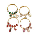 Hot Sale Women's Stainless Steel Adjustable Bangle Virgin Mary Tree Life Rhinestone Beads Fashion Charm Bracelet