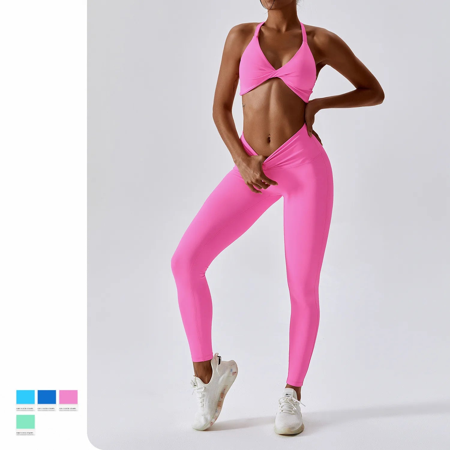 Wholesale Athletic Clothing Ladies Gym Fitness Sports Workout Yoga Clothes Suit Activewear Seamless Women Active Wear Yoga Set