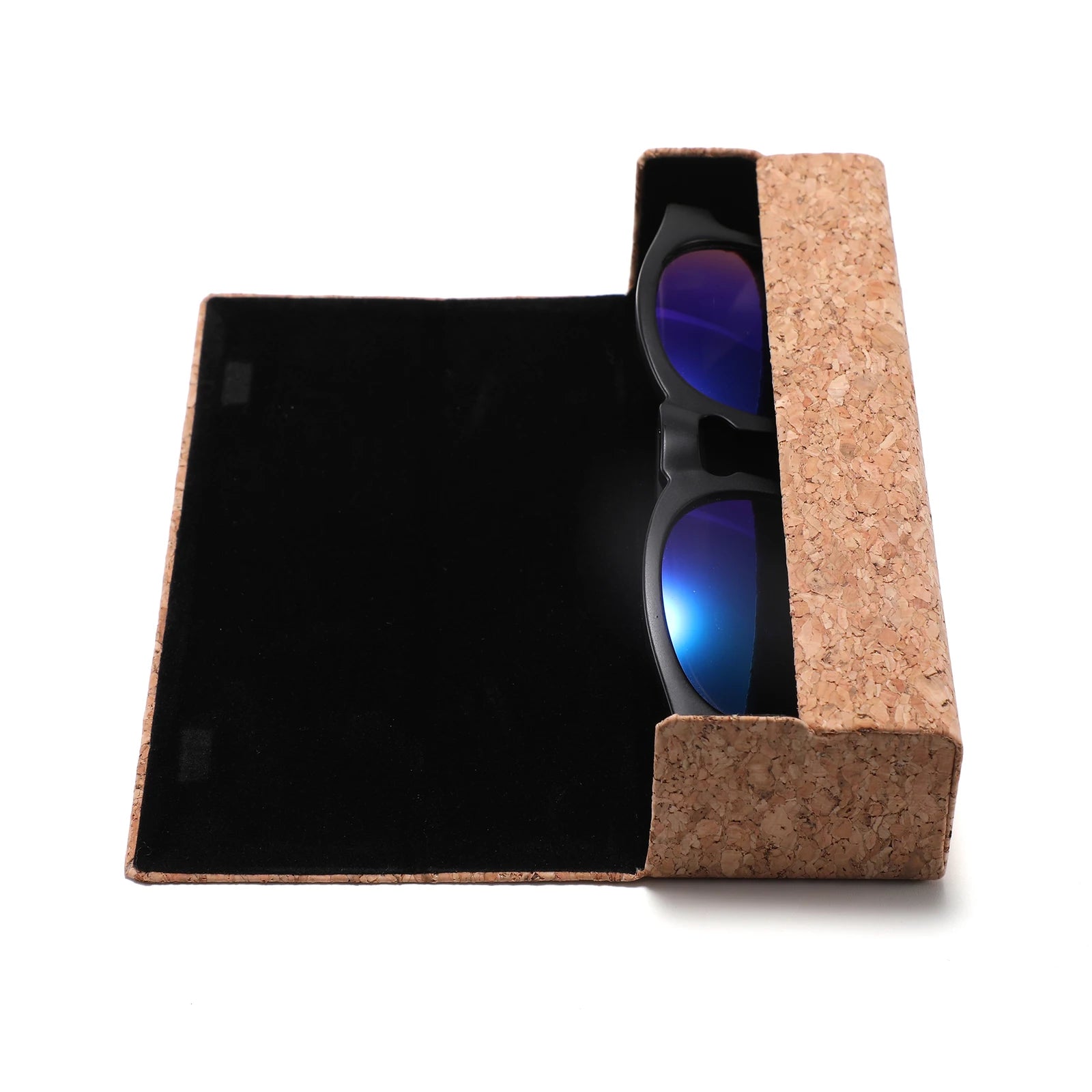 New Fashion Designer Rectangle Glasses Case Custom Logo Cork Sunglasses Case Square Eyeglass Box