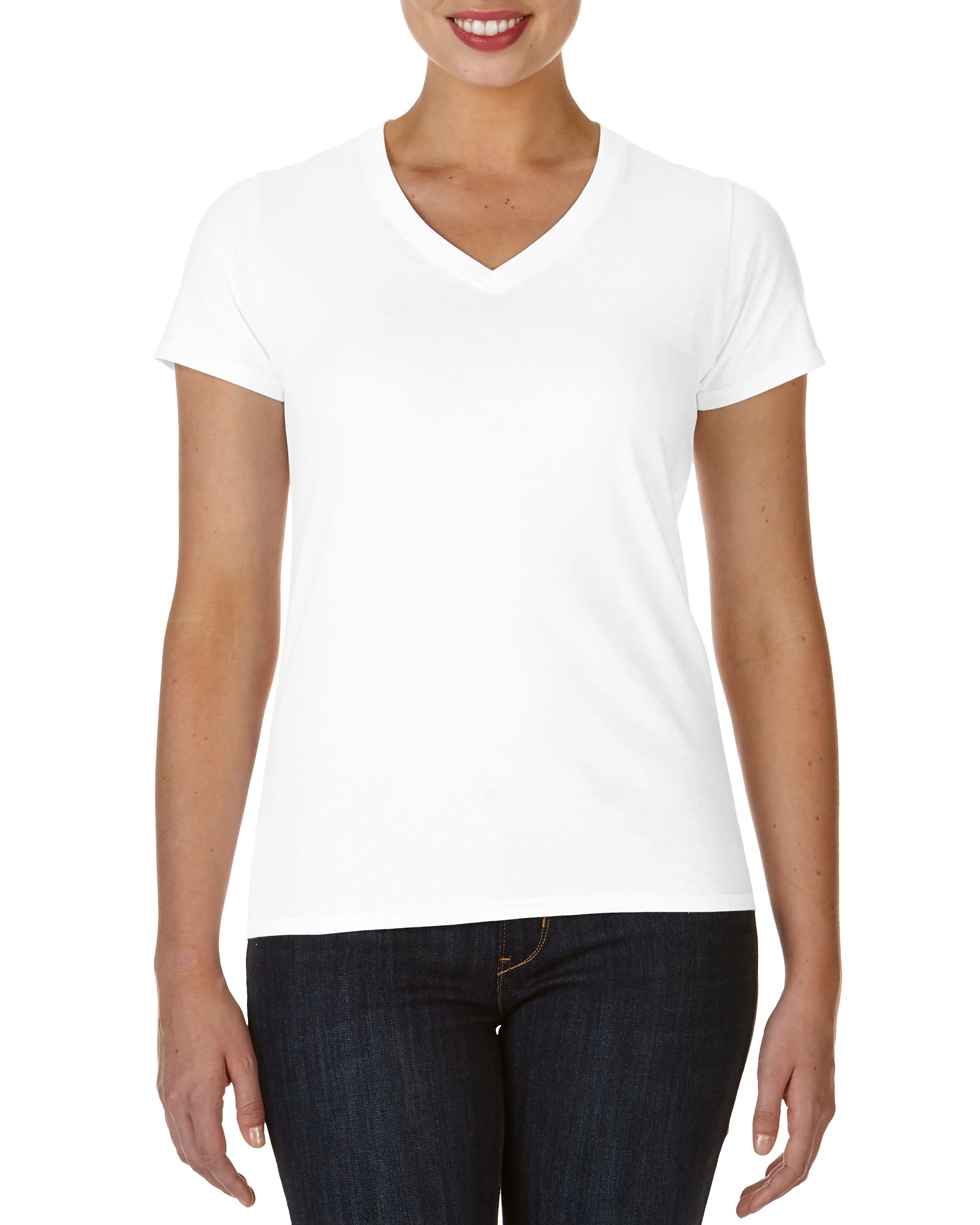 Lidong White V-neck Personalized Printing logo Dress Clothing Casual 100% Cotton T-shirt for Women