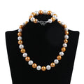 Zhuji 2023 Fashion 11-13mm Natural Gold White Edison Round Jewelry Necklace and Bracelet