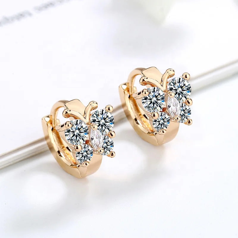 Wholesale 18K Gold Plated Huggie Earrings Chunky Small Women's Accessories Fashionable Low MOQ Brass Jewelry from China