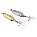 Newbility 28mm 2.5g 34mm 5g Single Hook Feather Metal Spoon Bait Fishing Lures Spoons