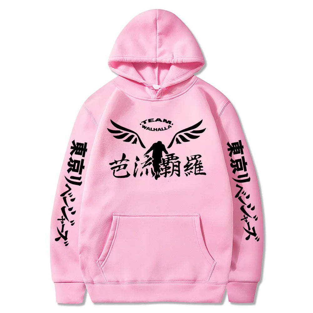 Fitspi Autumn Winter Japanese Anime Printed Hoodies Oversize Custom Sweatshirt Plus Size Printing Pullover Wholesale