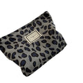 Vintage Leopard Print Cosmetic Storage Bag Zipper Closure Foldable for Toiletry Pouch Fashionable Lipstick Change Purse for