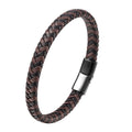 Double Layers Viking Braided Genuine Leather Bracelet Men 316l Stainless Steel Anchor Clasp Hook Leather Bracelet