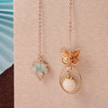 Plant Maple Leaf Gingko Butterfly Dragonfly Metal Pendant Chain Bookmark Exquisite Mini Metal Art Pattern Book Mark Page Folder